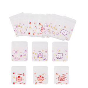 300PACK Self Sealing Cellophane Bags Cookie Bags for Gift Giving Clear Treat Bags with Stickers(White Polka Dot,4X4INCH)