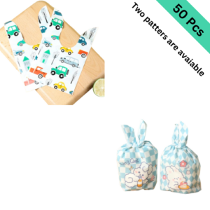 50pcs Cartoon Candy Bag Dessert Cookie Pouch Cute Bakery Bag Kids Goodie Bags Wedding Candy Bag Halloween Candy Holders Kids Candy Bag Plastic Gift Bags Biscuit Child or Cake Bag