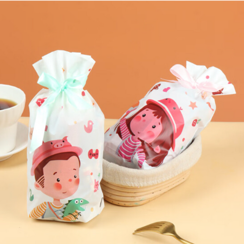 20 Pcs Baby Shower Treat Bags Plastic Drawstring Candy Bags 6 x 9 Inch Valentine Heart Dots Gift Bag Pouch for Valentine's Day Classroom Exchange Gifts Wedding Party Favor Supplies