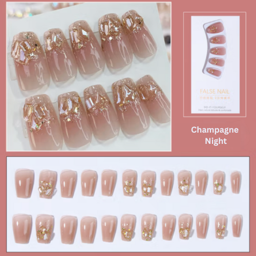 Press on Nails Short Square Natural Fit Fake Nails with Jelly Glue