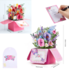 3D Pop Up Flower Bouquet Box Greeting Card Mother's Day Card, Spring Paper Card, Unique Gift Birthday Card for Mom, Wife, Women Girl or Friend, With Envelope and Note